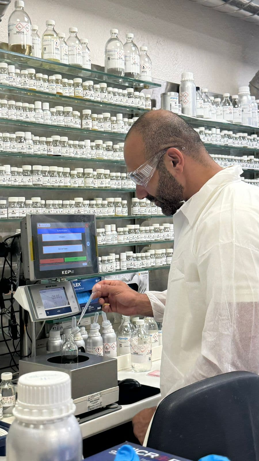 Ahmed Al Hassoni at Argeville fragrance house in Mougins, South of France — perfume formulation visit